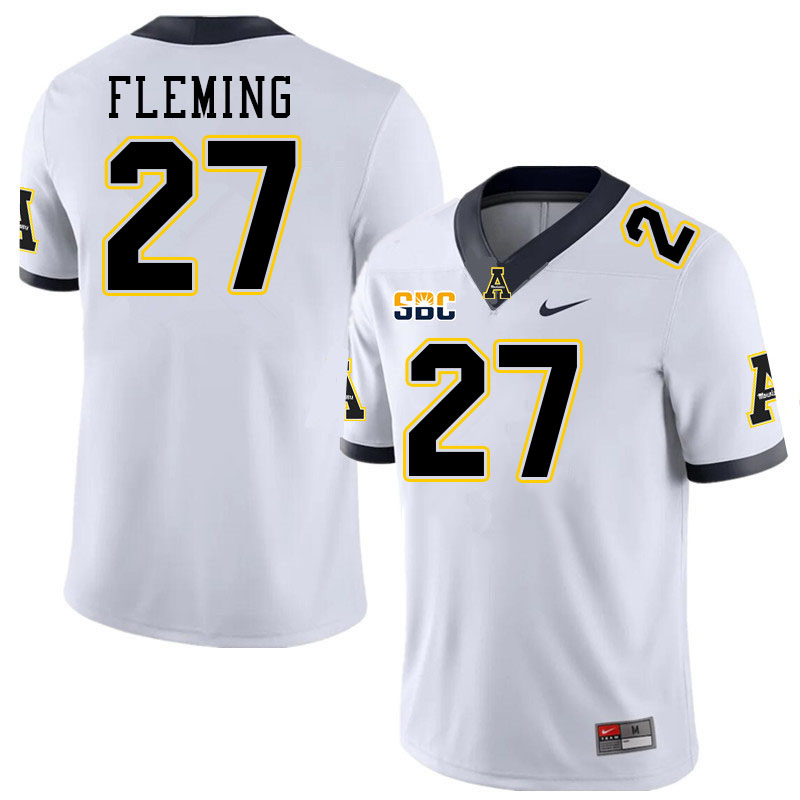 Appalachian State Mountaineers #27 Cam Fleming College Football Jerseys Stitched-White